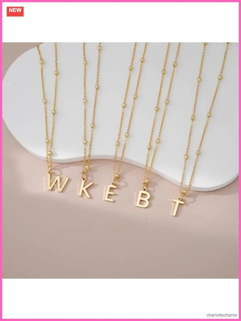 Initial Necklace for Women 14K Gold Plated Dainty Letter Pendant